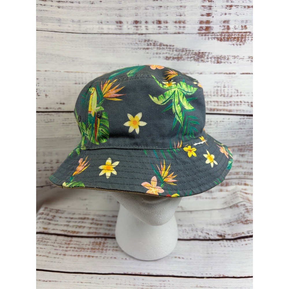 Walt Disney's Enchanted Tiki Room Reversible Bucket Hat Tropical Floral HTF